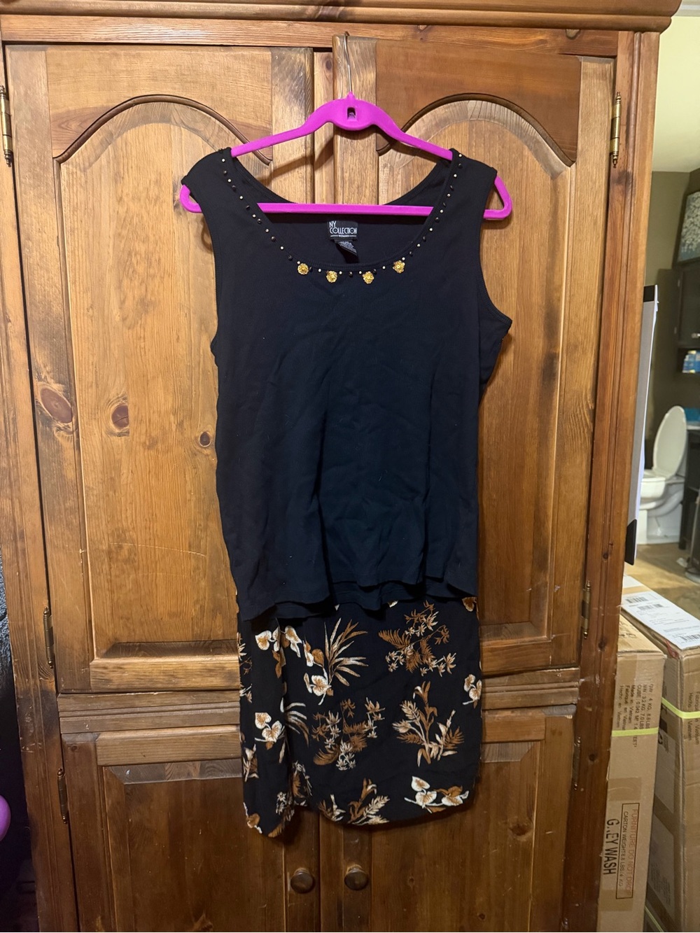 Bentley Plus Vintage Black & Brown Floral Skirt